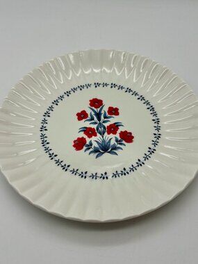My Texas House Red White Blue 8" Floral Ceramic Plate, Kitchen Home Decor NEW